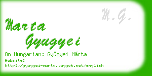marta gyugyei business card